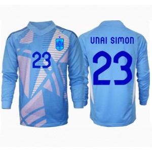 Fotbalové Dres Španělsko Unai Simon #23 Brankářské Domácí Oblečení ME 2024 Dlouhý Rukáv